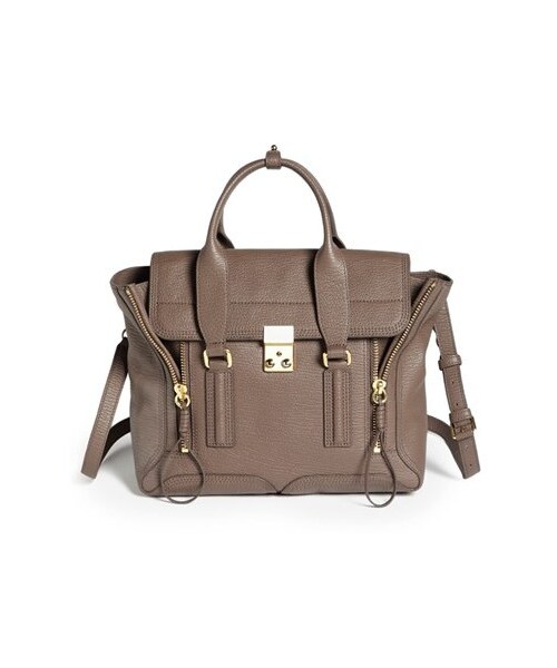 3.1 Phillip Lim(スリーワンフィリップリム)の「3.1 Phillip Lim 'Medium Pashli' Shark Embossed Leather Satchel(ショルダーバッグ・レディース・Black/Brown・One Size)」の2枚目の写真