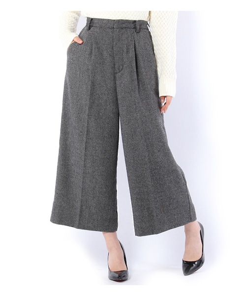 mysty woman(ミスティウーマン)の「ウール混ツイード2WAYコンビネゾン(オールインワン・サロペット・レディース・グレー系/ブラック/ブラック系)」の12枚目の写真