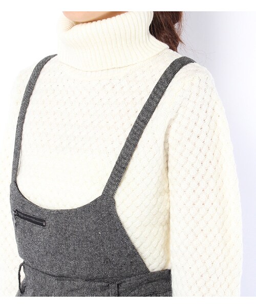 mysty woman(ミスティウーマン)の「ウール混ツイード2WAYコンビネゾン(オールインワン・サロペット・レディース・グレー系/ブラック/ブラック系)」の6枚目の写真