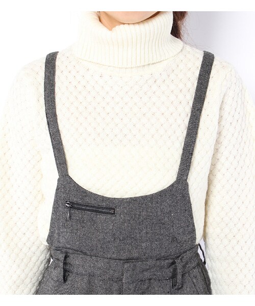mysty woman(ミスティウーマン)の「ウール混ツイード2WAYコンビネゾン(オールインワン・サロペット・レディース・グレー系/ブラック/ブラック系)」の7枚目の写真