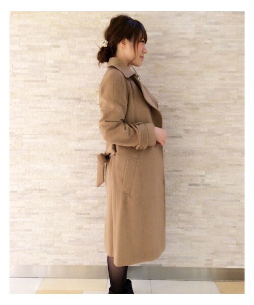 mysty woman（ミスティウーマン）の「【POINT×10】【mysty woman】ウールビーバーガウントレンチ（ジャケット/アウター・レディース・トップグレー/ベージュ/ネイビー/ブラック）」の5枚目の写真