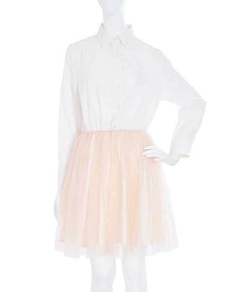 dazzlin(ダズリン)の「【W】ニットベスト×シャツレイヤードコンビワンピ(ワンピース/ドレス・レディース・グレー/ピンク/キャメル・F)」の14枚目の写真