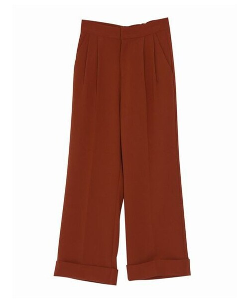 MURUA（ムルーア）の「【MODE】ロールUPワイドテーパードパンツ（パンツ・レディース・ブラック/ブラウン/キャメル）」の2枚目の写真