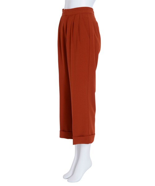 MURUA（ムルーア）の「【MODE】ロールUPワイドテーパードパンツ（パンツ・レディース・ブラック/ブラウン/キャメル）」の7枚目の写真