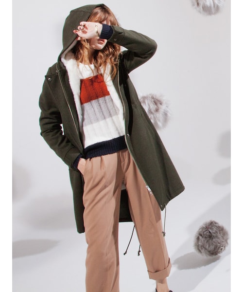 MURUA（ムルーア）の「【MODE】ロールUPワイドテーパードパンツ（パンツ・レディース・ブラック/ブラウン/キャメル）」の4枚目の写真