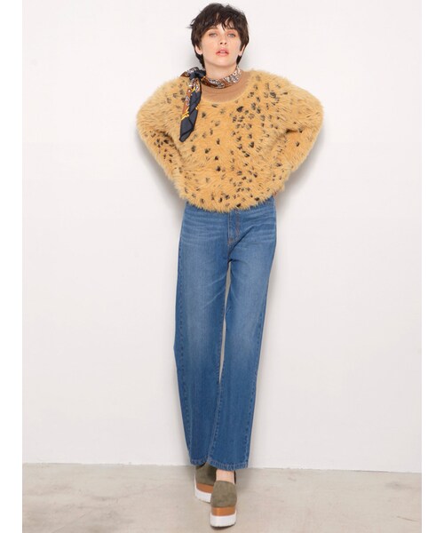 MURUA（ムルーア）の「【CASUAL】ストレートワイドデニムパンツ（パンツ・レディース・ブルー/インディゴ）」の3枚目の写真