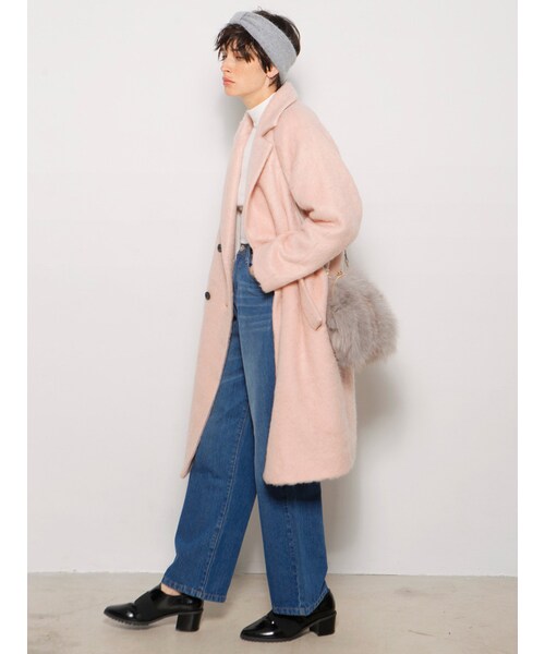 MURUA（ムルーア）の「【CASUAL】ストレートワイドデニムパンツ（パンツ・レディース・ブルー/インディゴ）」の4枚目の写真