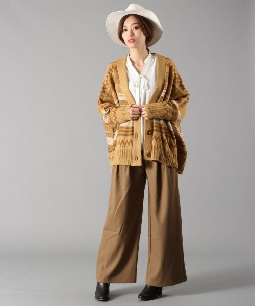 BLISS POINT（ブリスポイント）の「TRフカタックワイドパンツ（パンツ・レディース・ブラック/ブラウン/カーキ・M/L）」の4枚目の写真