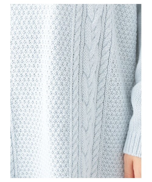 earth music&ecology（アースミュージックアンドエコロジー）の「【B1A4シヌゥ×CanCam×earth】ケーブルニットワンピース（ワンピース/ドレス・サックスブルー・F）」の7枚目の写真