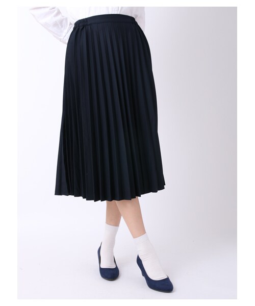 earth music&ecology（アースミュージックアンドエコロジー）の「＜WEB限定大きな・小さなサイズ＞すきな丈プリーツスカート ミモレ（スカート・杢ライトグレー/ボルドー/キャメル/ネイビー/ダークブル・XS/L）」の5枚目の写真