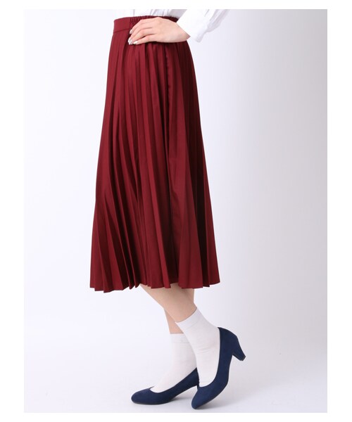 earth music&ecology（アースミュージックアンドエコロジー）の「＜WEB限定大きな・小さなサイズ＞すきな丈プリーツスカート ミモレ（スカート・杢ライトグレー/ボルドー/キャメル/ネイビー/ダークブル・XS/L）」の7枚目の写真
