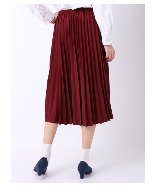 earth music&ecology（アースミュージックアンドエコロジー）の「＜WEB限定大きな・小さなサイズ＞すきな丈プリーツスカート ミモレ（スカート・杢ライトグレー/ボルドー/キャメル/ネイビー/ダークブル・XS/L）」の8枚目の写真