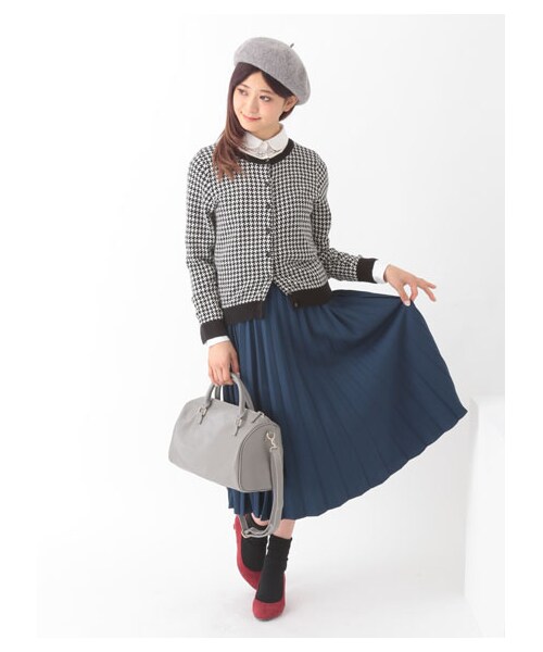 earth music&ecology（アースミュージックアンドエコロジー）の「＜WEB限定大きな・小さなサイズ＞すきな丈プリーツスカート ミモレ（スカート・杢ライトグレー/ボルドー/キャメル/ネイビー/ダークブル・XS/L）」の17枚目の写真