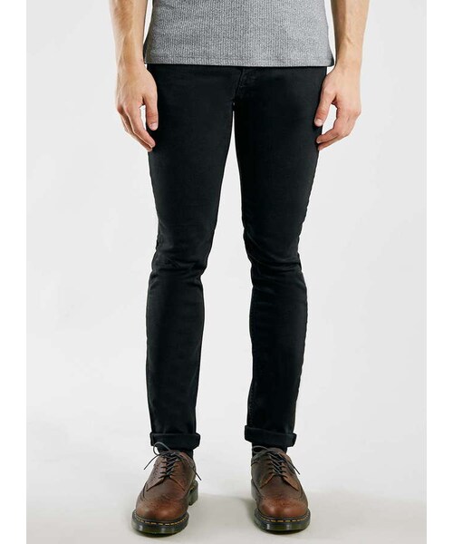 TOPMAN(トップマン)の「Black Stretch Slim Jeans(デニムパンツ・メンズ・Black・28S/30S/32S/34S/28R/30R/32R/34R/36R/38R/30L/32L/36L)」の1枚目の写真
