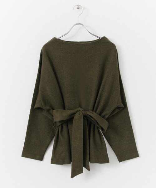 KBF(ケイビーエフ)の「腰部蝴蝶結罩衫(トップス・レディース・灰色/桃紅色/卡其綠色・one)」の1枚目の写真