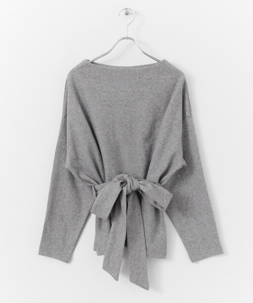 KBF(ケイビーエフ)の「腰部蝴蝶結罩衫(トップス・レディース・灰色/桃紅色/卡其綠色・one)」の2枚目の写真