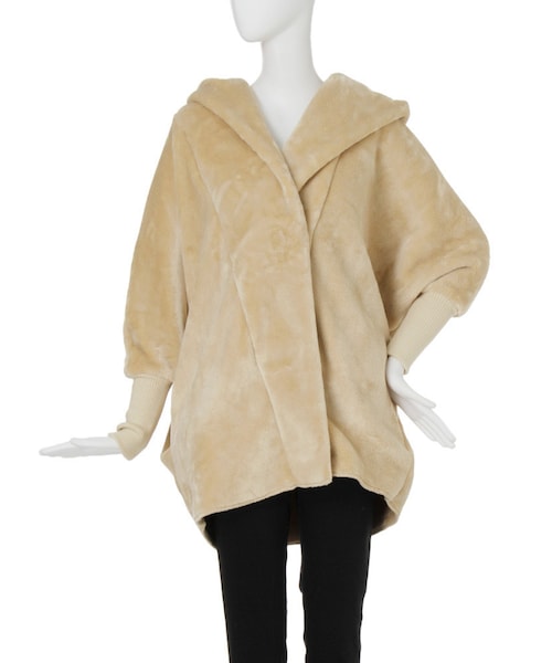 EMODA（エモダ）の「overフードボアコート（ジャケット/アウター・レディース・ブラック/ネイビー/ベージュ・F）」の5枚目の写真