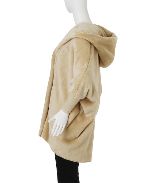 EMODA（エモダ）の「overフードボアコート（ジャケット/アウター・レディース・ブラック/ネイビー/ベージュ・F）」の6枚目の写真