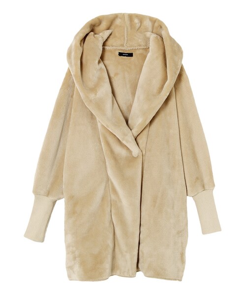 EMODA（エモダ）の「overフードボアコート（ジャケット/アウター・レディース・ブラック/ネイビー/ベージュ・F）」の11枚目の写真