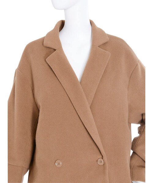 EMODA（エモダ）の「モッサマキシコート（ジャケット/アウター・レディース・グレー/ブラック/ネイビー/ベージュ・F）」の9枚目の写真