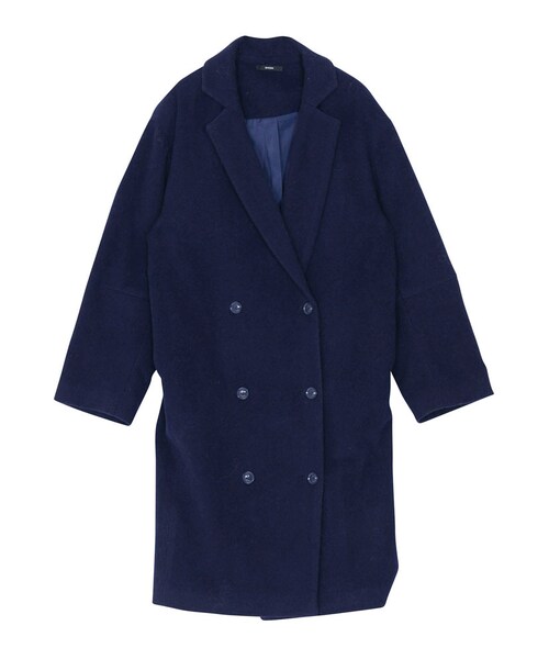 EMODA（エモダ）の「モッサマキシコート（ジャケット/アウター・レディース・グレー/ブラック/ネイビー/ベージュ・F）」の4枚目の写真