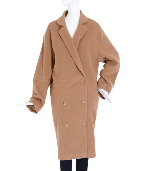 EMODA（エモダ）の「モッサマキシコート（ジャケット/アウター・レディース・グレー/ブラック/ネイビー/ベージュ・F）」の6枚目の写真