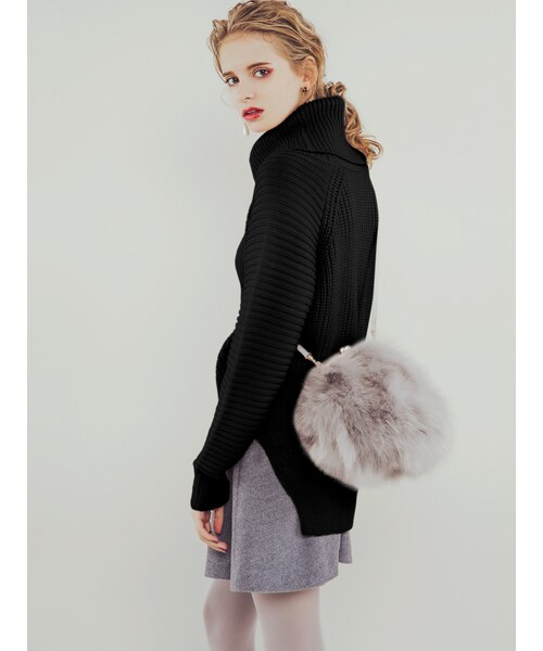 MURUA（ムルーア）の「【MODE】ルーズスリーブオフタートル（トップス・レディース・ブラック/ピンク/ミックス）」の8枚目の写真