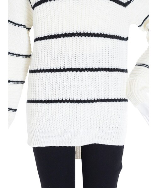 MURUA（ムルーア）の「【MODE】ルーズスリーブオフタートル（トップス・レディース・ブラック/ピンク/ミックス）」の13枚目の写真