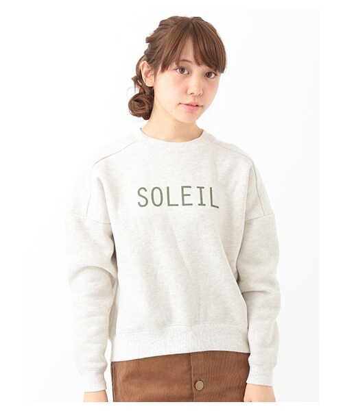 earth music&ecology（アースミュージックアンドエコロジー）の「裏毛グラフィックドロップショルダープルオーバー（トップス・杢ホワイト/杢グレー/ネイビー・F）」の4枚目の写真