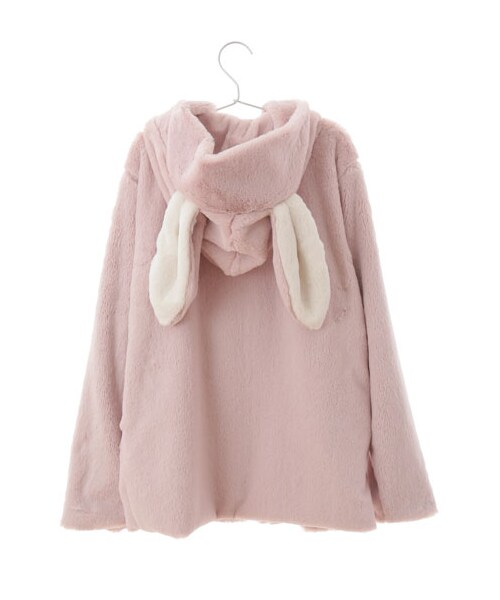 E hyphen world gallery Bon Bon(イーハイフンワールドギャラリーボンボン)の「Rabbit Fur Parka(トップス・オフホワイト/ブラック/ピンク/ベージュ・F)」の6枚目の写真