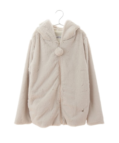 E hyphen world gallery Bon Bon(イーハイフンワールドギャラリーボンボン)の「Rabbit Fur Parka(トップス・オフホワイト/ブラック/ピンク/ベージュ・F)」の3枚目の写真