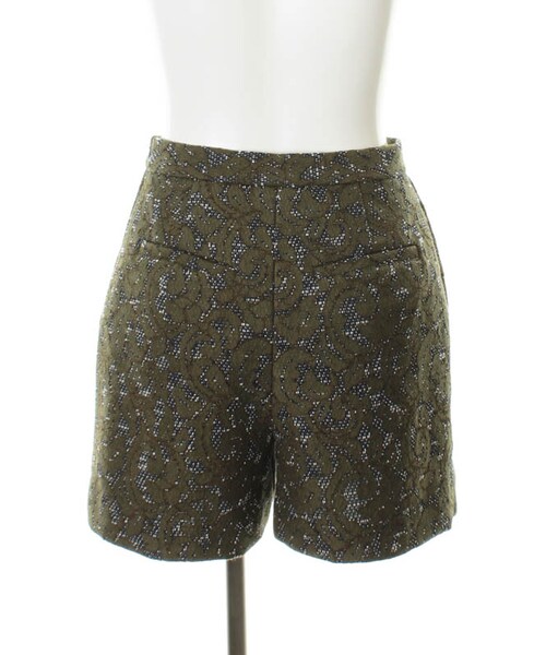 31 Sons de mode（トランテアン　ソン　ドゥ　モード）の「ツイード×レースボンディングラップスカパン（パンツ・レディース・ネイビー/カーキグリーン・36/38）」の4枚目の写真