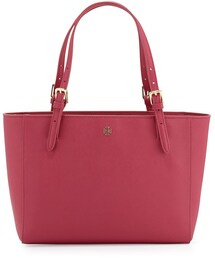 TORY BURCH | Tory Burch York Small Saffiano Buckled Tote Bag, Raspberry(トートバッグ)
