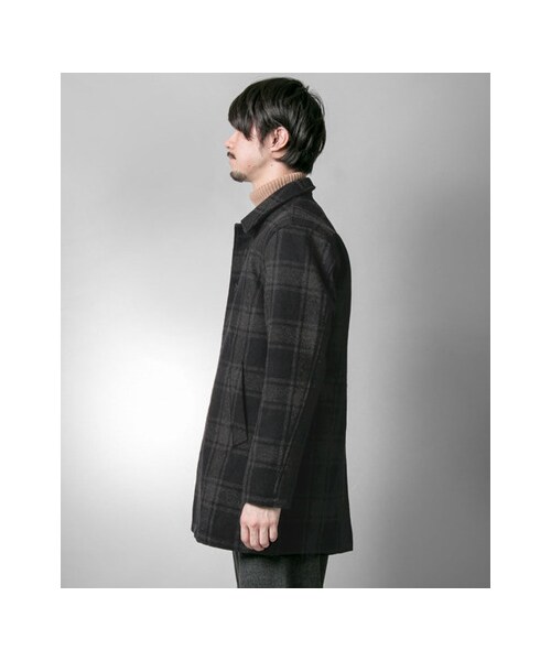 URBAN RESEARCH(アーバンリサーチ)の「フランネルチェックステンカラーコート(ジャケット/アウター・メンズ・Navy/Green・M/L)」の8枚目の写真