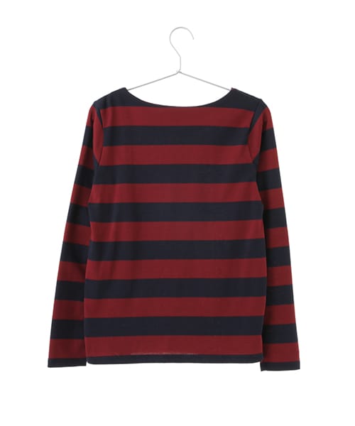 Green Parks(グリーンパークス)の「・Uビッグボーダーポンチプルオーバー(トップス・アイボリー/ブラック/ボルドー・F)」の5枚目の写真