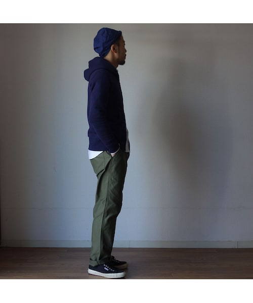 BARNS（バーンズ）の「【完売御礼】Barns Outfitters バーンズアウトフィッターズ BR-4931 吊り編み裏毛ジップパーカー NVY ネイビー（パーカー・メンズ・その他）」の4枚目の写真