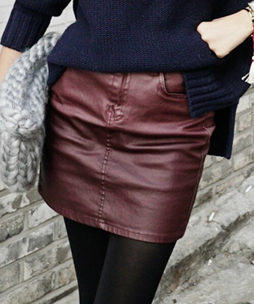 DHOLIC（ディーホリック）の「コーティングミニスカート（スカート・レディース・ブラック/ブラックグレー/ワイン・S/M/L）」の3枚目の写真