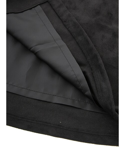 w closet（ダブルクローゼット）の「裏地付スエード調前開きスカート（スカート・レディース・ブラウン/ブラック・FREE）」の11枚目の写真