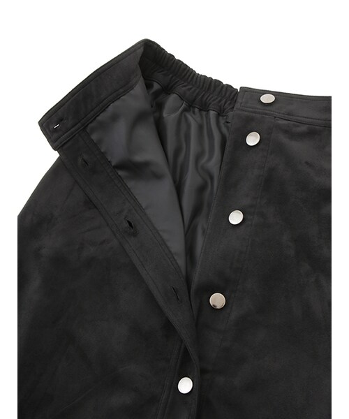 w closet（ダブルクローゼット）の「裏地付スエード調前開きスカート（スカート・レディース・ブラウン/ブラック・FREE）」の8枚目の写真