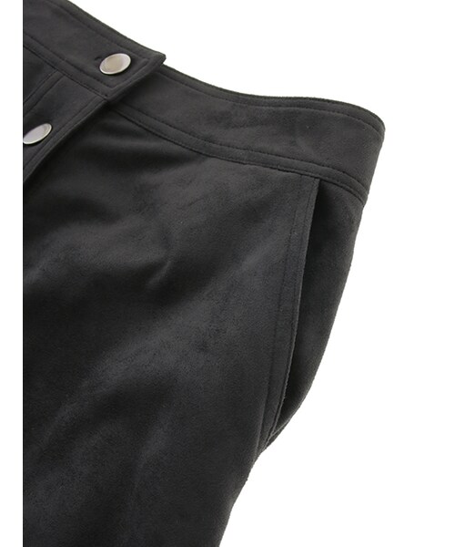 w closet（ダブルクローゼット）の「裏地付スエード調前開きスカート（スカート・レディース・ブラウン/ブラック・FREE）」の9枚目の写真