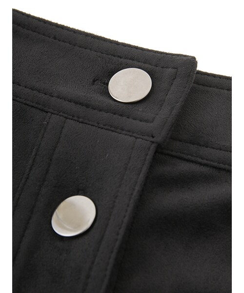 w closet（ダブルクローゼット）の「裏地付スエード調前開きスカート（スカート・レディース・ブラウン/ブラック・FREE）」の7枚目の写真