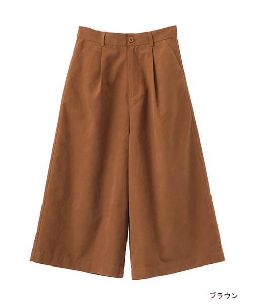 w closet(ダブルクローゼット)の「カルゼガウチョパンツ(パンツ・レディース・カーキ/ブラウン/ブラック・FREE)」の2枚目の写真