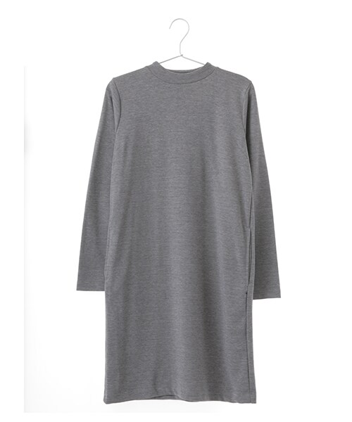 earth music&ecology(アースミュージックアンドエコロジー)の「ウール混ポンチハイネックワンピース(ワンピース/ドレス・杢グレー/キャメル/カーキ/ネイビー・F)」の1枚目の写真