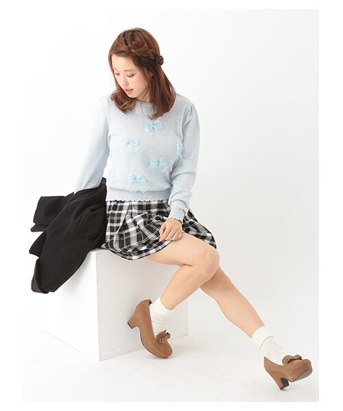 earth music&ecology（アースミュージックアンドエコロジー）の「＜WEB限定大きな・小さなサイズ＞チェックキュロットパンツ（パンツ・ブラック/レッド/ネイビー・XS/L）」の15枚目の写真