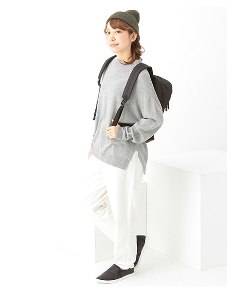earth music&ecology(アースミュージックアンドエコロジー)の「<WEB限定大きな・小さなサイズ>ドロップショルダーハイネックニット(トップス・アイボリー/杢ライトグレー/ブラック/レッド/ネイビー/ダークグリーン・XS/L)」の14枚目の写真