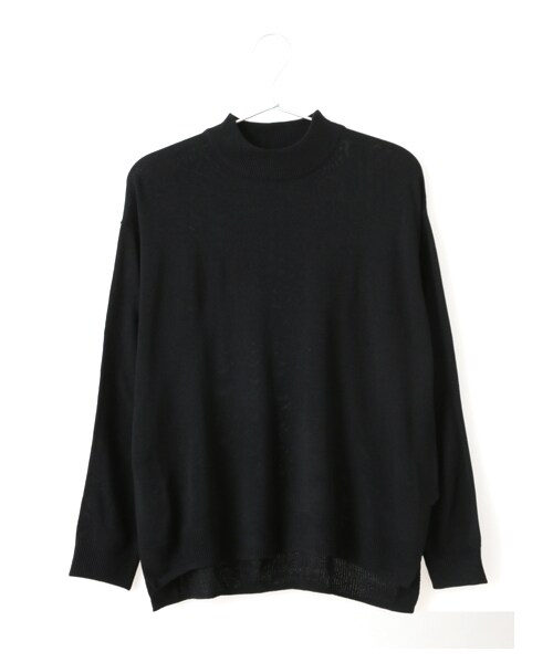 earth music&ecology(アースミュージックアンドエコロジー)の「<WEB限定大きな・小さなサイズ>ドロップショルダーハイネックニット(トップス・アイボリー/杢ライトグレー/ブラック/レッド/ネイビー/ダークグリーン・XS/L)」の2枚目の写真