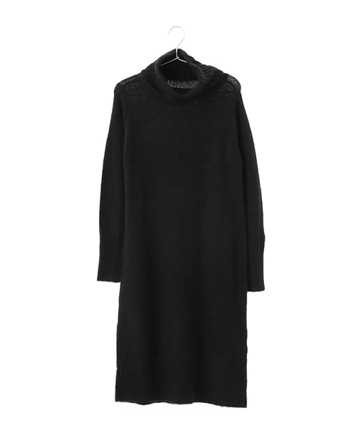 E hyphen world gallery（イーハイフンワールドギャラリー）の「タートルネックIラインワンピース（ワンピース/ドレス・アイボリー/杢グレー/ブラック・F）」の2枚目の写真