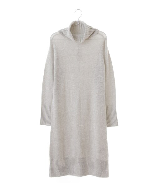 E hyphen world gallery（イーハイフンワールドギャラリー）の「タートルネックIラインワンピース（ワンピース/ドレス・アイボリー/杢グレー/ブラック・F）」の4枚目の写真