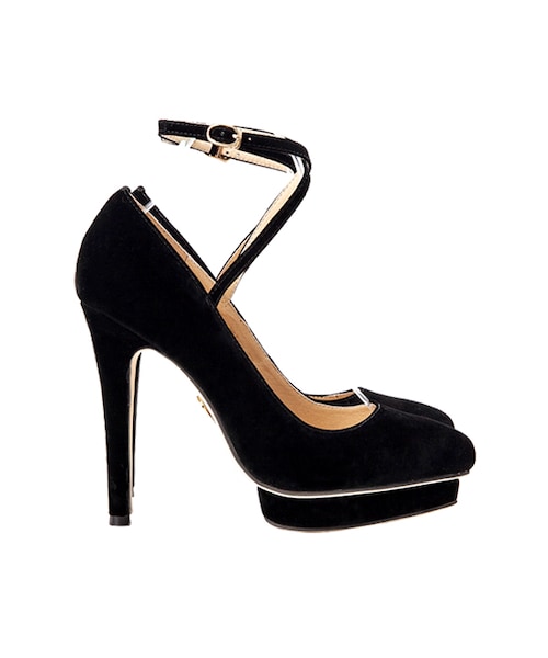 gracegift(グレースギフト)の「聯名交叉繞踝防水台跟鞋(シューズ・レディース・黑/黑(他料)・35/36/37/38/39/40/41)」の2枚目の写真