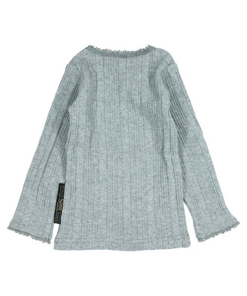 apres les cours（アプレレクール）の「テレコ長袖Tシャツ（トップス・キッズ・ベージュ/グレー/アイボリー/カーキ/ネイビーブルー/ピンク・80/90/95/100/110/120/130/140）」の12枚目の写真